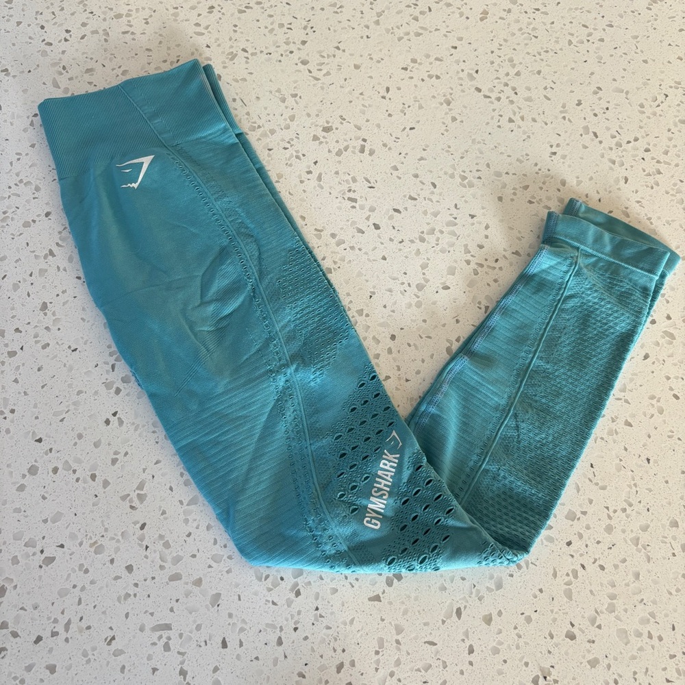 Gymshark - Blue Perforated Energy Seamless Leggings size Small